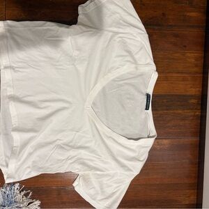 Brandy Melville White Cropped V-Neck T-Shirt
